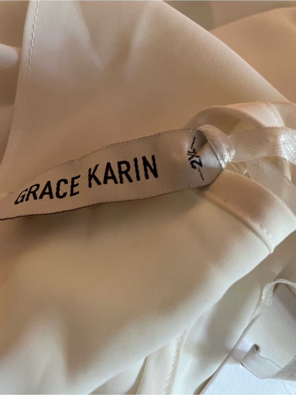 Grace Karin Cream Midi Chiffon Dress with Flutter Sleeves with Call Out - Picture 4 of 6